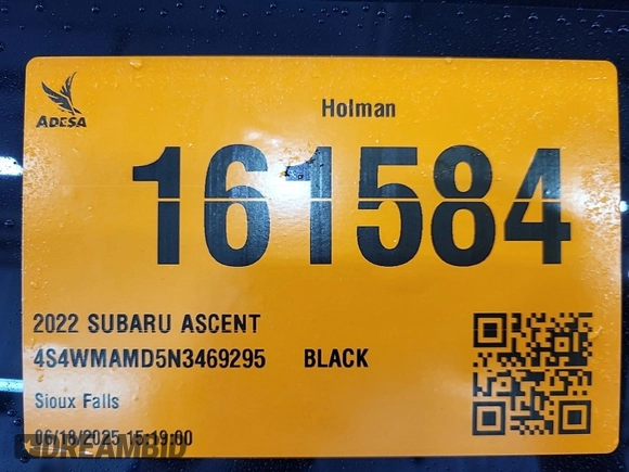 2022 Subaru Ascent Limited with VIN 4S4WMAMD5N3469295, listed as a IAAI auction lot 42642970 with 108,535 mi miles and . Bid and sale history available at DreamBid. Image 7.