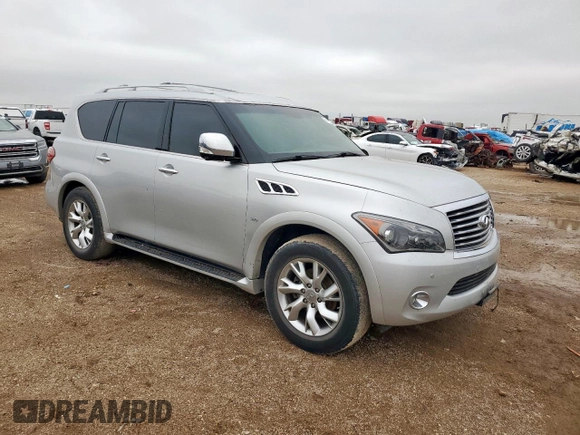 2014 Infiniti QX80 with VIN JN8AZ2NF4E9555026, listed as a Copart auction lot 59152795 with 214,144 mi miles and Clean title. Bid and sale history available at DreamBid. Image 4.
