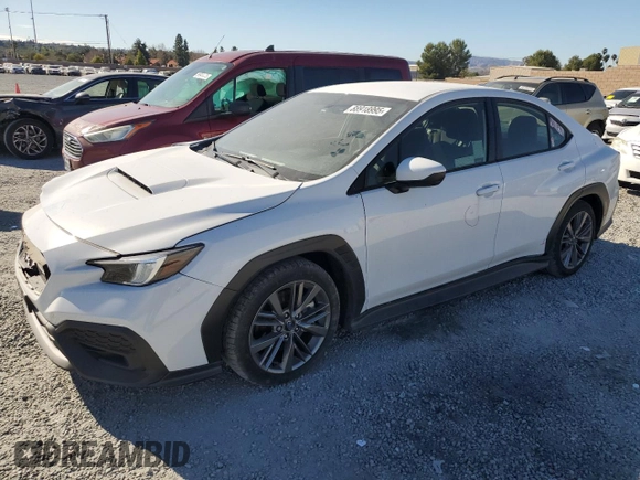 2022 Subaru WRX with VIN JF1VBAA6XN9020404, listed as a Copart auction lot 88918995 with 23,692 mi miles and Salvage Title. Bid and sale history available at carsss.com. Image 1.