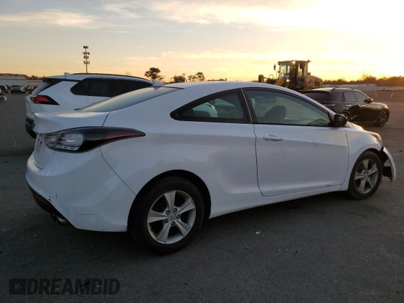 2013 Hyundai Elantra Coupe GS PZEV with VIN KMHDH6AEXDU004610, listed as a Copart auction lot 81362604 with 0 mi miles and Salvage Title. Bid and sale history available at carsss.com. Image 3.