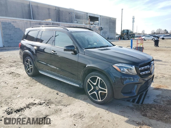 2018 Mercedes-Benz GLS 550 with VIN 4JGDF7DE1JB092087, listed as a Copart auction lot 44409285 with 102,280 mi miles and Salvage title. Bid and sale history available at DreamBid. Image 4.