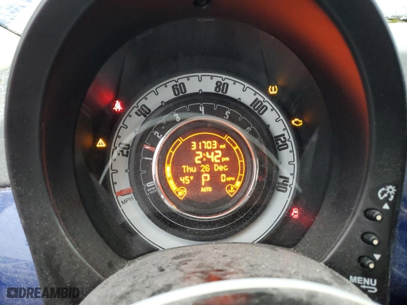 2013 FIAT 500 Pop with VIN 3C3CFFDR3DT647609, listed as a Copart auction lot 85893994 with 31703 miles and Salvage Title. Bid and sale history available at carsss.com. Image 9.