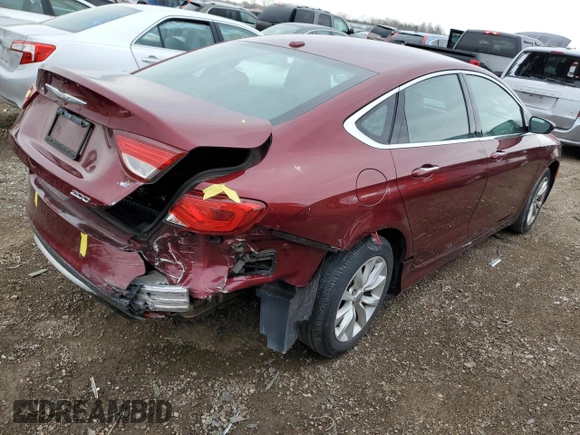2015 Chrysler 200 C with VIN 1C3CCCCB5FN662241, listed as a Copart auction lot 53702975 with 68,597 mi miles and Salvage Title. Bid and sale history available at DreamBid. Image 3.