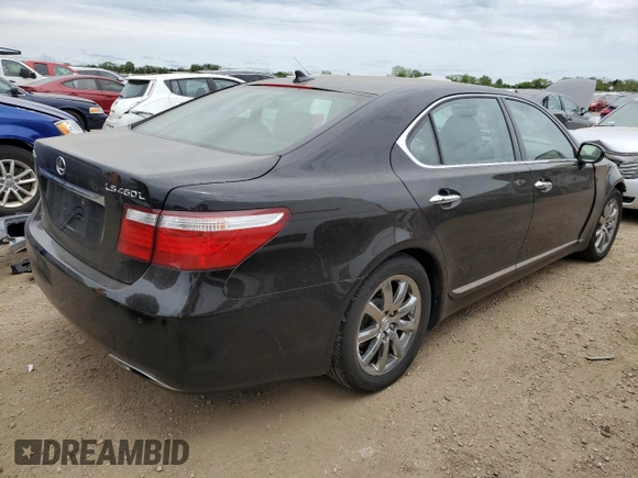 2007 Lexus LS 460 L with VIN JTHGL46F675000248, listed as a Copart auction lot 57568765 with Not provided miles and Salvage title. Bid and sale history available at DreamBid. Image 3.