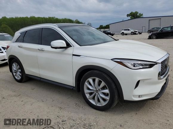 2019 Infiniti QX50 Essential with VIN 3PCAJ5M38KF121754, listed as a Copart auction lot 53316185 with 50,966 mi miles and Salvage title. Bid and sale history available at DreamBid. Image 4.