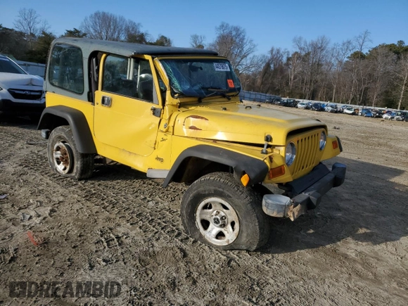 2001 Jeep Wrangler Sport with VIN 1J4FA49S21P312522, listed as a Copart auction lot 54698935 with 201,199 mi miles and Salvage Title. Bid and sale history available at carsss.com. Image 4.
