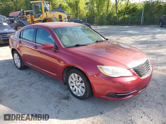 2014 Chrysler 200 LX with VIN 1C3CCBAB2EN212963, listed as a IAAI auction lot 42185158 with 244,647 mi miles. Bid and sale history available at carsss.com. Image 1.