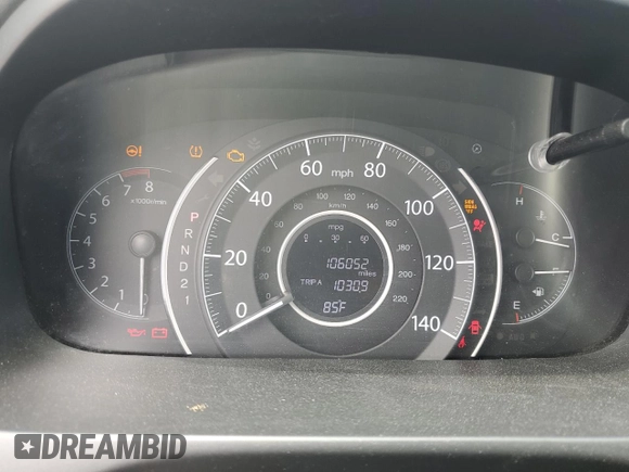 2014 Honda CR-V EX-L with VIN 2HKRM4H72EH637437, listed as a Copart auction lot 52872165 with 106,052 mi miles and Salvage Title. Bid and sale history available at carsss.com. Image 9.