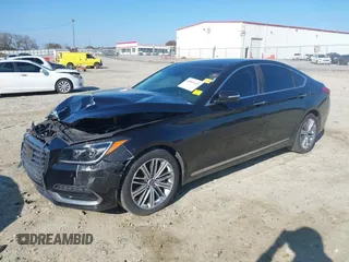 2018 Genesis G80 3.8L z VIN KMHGN4JE8JU232417, wystawiony jako IAAI lot #40983153 z przebiegiem 97 968 mil mil oraz . Historia ofert i sprzedaży dostępna na DreamBid. Obrazek 2.