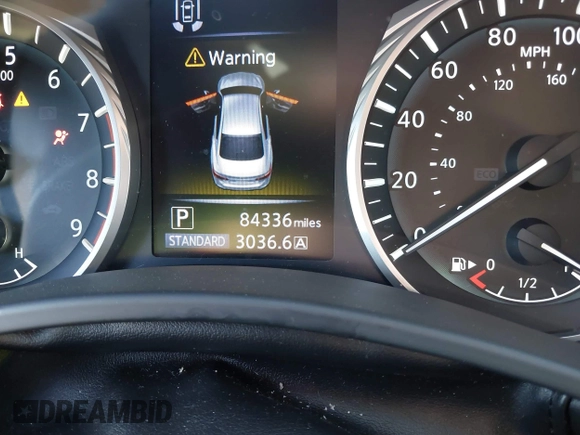 2018 Infiniti Q50 3.0t LUXE with VIN JN1EV7AP1JM355865, listed as a IAAI auction lot 41863684 with 84,336 mi miles. Bid and sale history available at carsss.com. Image 15.