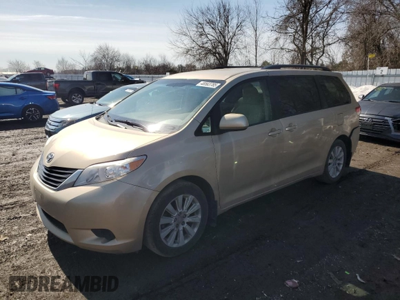 2012 Toyota Sienna LE with VIN 5TDJK3DCXCS036204, listed as a Copart auction lot 48563785 with 0 mi miles and Salvage Title. Bid and sale history available at carsss.com. Image 1.