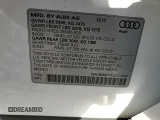 2018 Audi Q5 Premium Plus with VIN WA1BNAFY1J2111234, listed as a Copart auction lot 53334245 with 89,261 mi miles and Salvage Title. Bid and sale history available at carsss.com. Image 13.