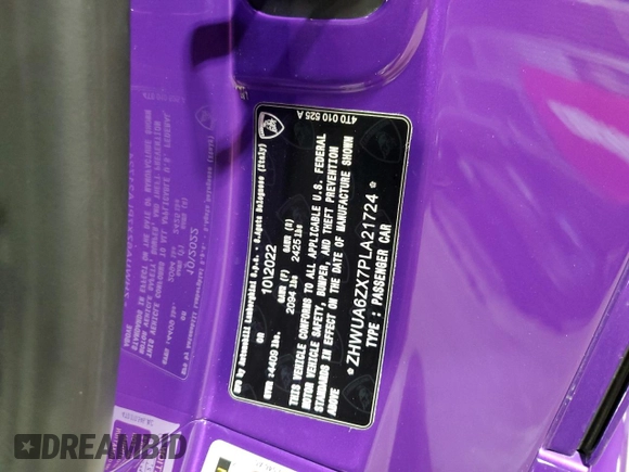 2023 Lamborghini Huracan z VIN ZHWUA6ZX7PLA21724, wystawiony jako Copart lot #78715274 z przebiegiem 1 203 mil mil oraz Szkoda całkowita • Salvage title. Historia ofert i sprzedaży dostępna na DreamBid. Obrazek 21.