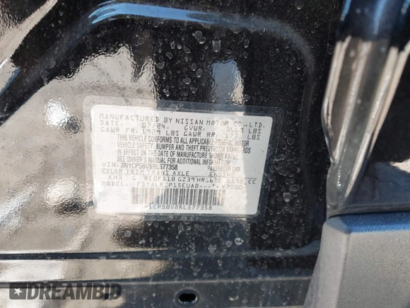 2024 Nissan Kicks S with VIN 3N1CP5BV8RL577358, listed as a IAAI auction lot 41379304 with 6,036 mi miles and . Bid and sale history available at DreamBid. Image 9.