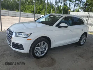 2018 Audi Q5 Premium Plus with VIN WA1BNAFY0J2153930, listed as a Copart auction lot 61966275 with 75,720 mi miles and Salvage title. Bid and sale history available at DreamBid. Image 1.