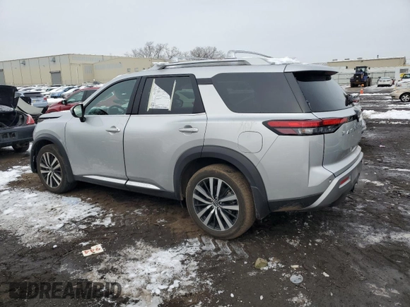 2023 Nissan Pathfinder Platinum with VIN 5N1DR3DK7PC262574, listed as a Copart auction lot 44063835 with 13,480 mi miles and Salvage title. Bid and sale history available at DreamBid. Image 2.