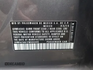 2015 Volkswagen Golf SportWagen TDI SE with VIN 3VWFA7AU1FM504495, listed as a Copart auction lot 69629614 with 126,254 mi miles and Salvage Title. Bid and sale history available at carsss.com. Image 12.