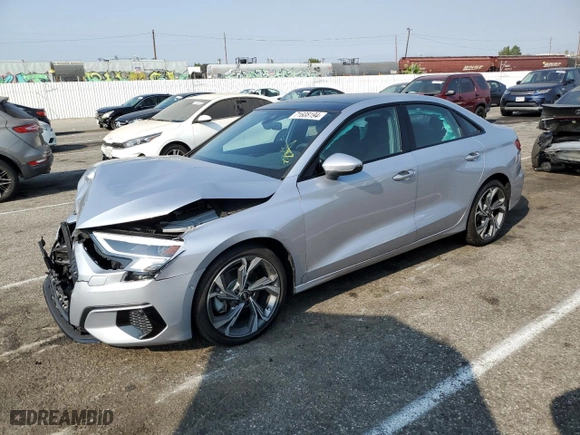 2022 Audi A3 Premium Plus with VIN WAUHUDGY2NA085867, listed as a Copart auction lot 71608194 with 7,360 mi miles and Salvage Title. Bid and sale history available at carsss.com. Image 1.