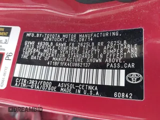 2014 Toyota Camry L with VIN 4T1BF1FK4EU862137, listed as a IAAI auction lot 41800089 with 171,716 mi miles and . Bid and sale history available at DreamBid. Image 9.