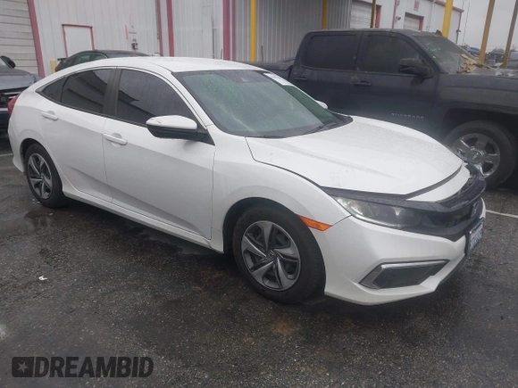2020 Honda Civic Sedan LX with VIN 2HGFC2F63LH594853, listed as a IAAI auction lot 41805120 with 54,355 mi miles. Bid and sale history available at carsss.com. Image 1.