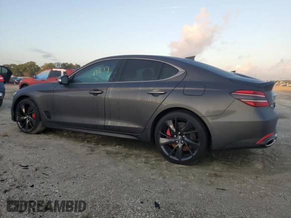2023 Genesis G70 3.3T with VIN KMTG54TE9PU119801, listed as a Copart auction lot 71101794 with 17,677 mi miles and Non Repairable. Bid and sale history available at carsss.com. Image 2.