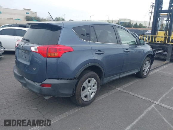 2013 Toyota RAV4 LE with VIN JTMZFREV9DD019756, listed as a IAAI auction lot 41708194 with 126,689 mi miles and . Bid and sale history available at carsss.com. Image 4.