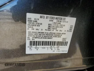 2019 Ford Edge SEL with VIN 2FMPK3J91KBC06657, listed as a Copart auction lot 88518605 with 56,397 mi miles and Salvage Title. Bid and sale history available at carsss.com. Image 13.