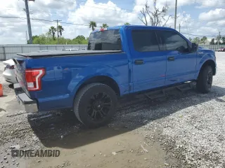 2017 Ford F-150 XL with VIN 1FTEW1C85HFA87480, listed as a Copart auction lot 51813955 with 185,207 mi miles and Salvage Title. Bid and sale history available at carsss.com. Image 3.