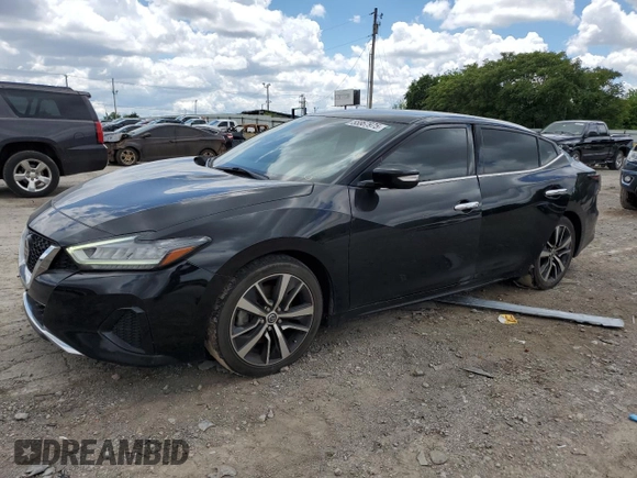 2021 Nissan Maxima SV with VIN 1N4AA6CV8MC506052, listed as a Copart auction lot 55867975 with 82,929 mi miles and Salvage title. Bid and sale history available at DreamBid. Image 1.