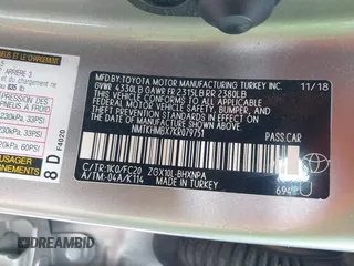 2019 Toyota C-HR XLE with VIN NMTKHMBX7KR079751, listed as a IAAI auction lot 42013399 with 74,665 mi miles. Bid and sale history available at carsss.com. Image 9.