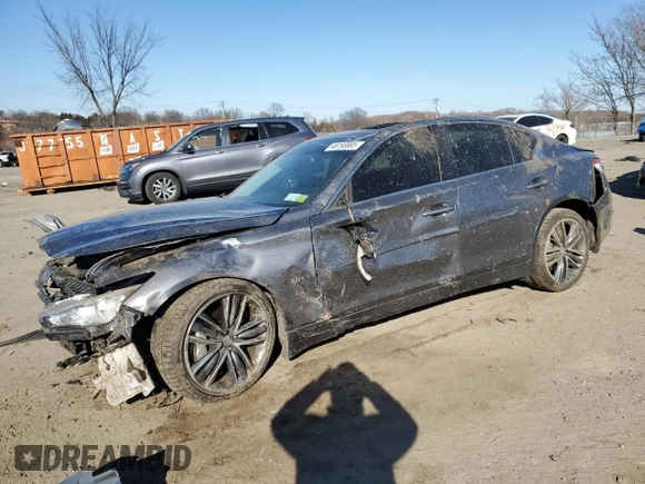 2017 Infiniti Q50 3.0t Sport with VIN JN1EV7AR8HM833565, listed as a Copart auction lot 46193885 with 90,906 mi miles and Salvage Title. Bid and sale history available at carsss.com. Image 1.