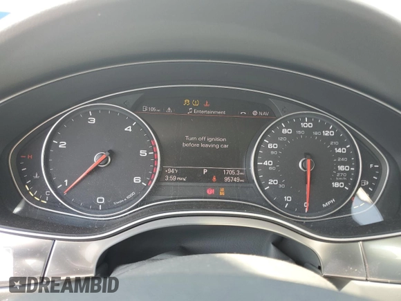 2014 Audi A6 Premium Plus with VIN WAUFMAFC6EN013641, listed as a Copart auction lot 54417055 with 95,749 mi miles and Salvage title. Bid and sale history available at DreamBid. Image 9.
