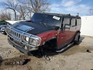 2006 Hummer H2 z VIN 5GRGN23UX6H110203, wystawiony jako Copart lot #43795195 z przebiegiem 145 163 mil mil oraz Czysty tytuł • Clean title. Historia ofert i sprzedaży dostępna na DreamBid. Obrazek 1.