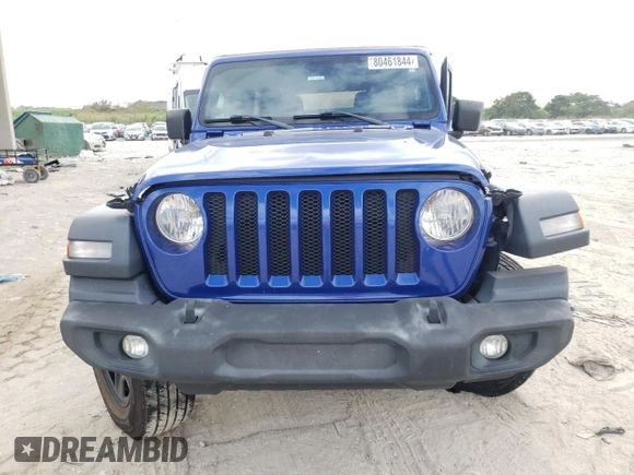 2018 Jeep Wrangler Unlimited Sport S with VIN 1C4HJXDNXJW289319, listed as a Copart auction lot 80461844 with 76,963 mi miles and Salvage title. Bid and sale history available at DreamBid. Image 5.