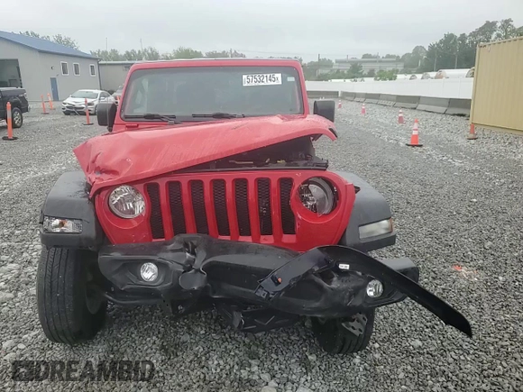 2020 Jeep Wrangler Unlimited Sport S with VIN 1C4HJXDN5LW172959, listed as a Copart auction lot 57532145 with 63,243 mi miles and Salvage title. Bid and sale history available at DreamBid. Image 14.
