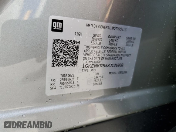 2025 GMC Acadia FWD Elevation z VIN 1GKENKRS5SJ136908, wystawiony jako Copart lot #44488635 z przebiegiem 2 797 mil mil oraz Czysty tytuł • Clean title. Historia ofert i sprzedaży dostępna na DreamBid. Obrazek 13.