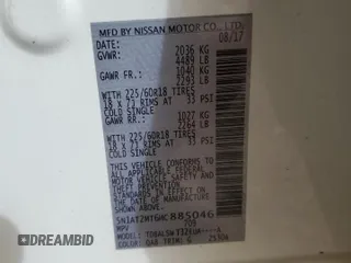 2017 Nissan Rogue SL с VIN 5N1AT2MT6HC885046, выставлен на аукционе Copart как лот 49411755 с пробегом 106 847 миль миль и Списание • Salvage title. История ставок и продаж доступна на DreamBid. Изображение 15.