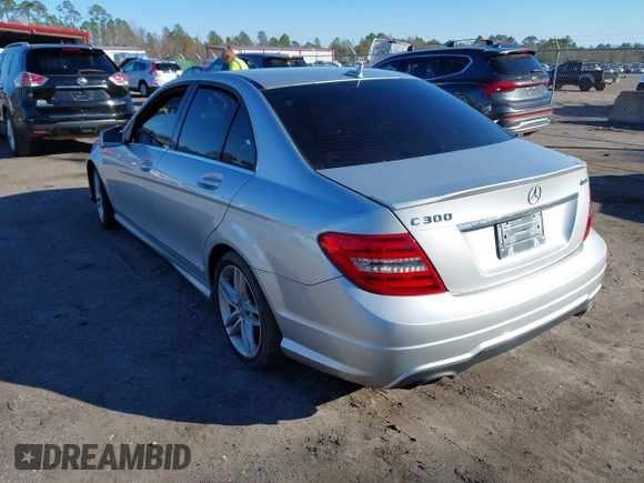 2013 Mercedes-Benz C 300 Sport with VIN WDDGF8AB2DG129176, listed as a IAAI auction lot 41354986 with 109,453 mi miles and . Bid and sale history available at carsss.com. Image 3.