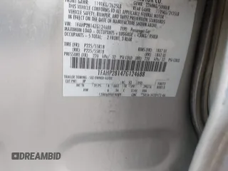 2007 Ford Five Hundred Limited с VIN 1FAHP28147G124688, выставлен на аукционе IAAI как лот 42343568 с пробегом 170 197 миль миль и . История ставок и продаж доступна на DreamBid. Изображение 9.