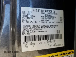 2017 Ford Expedition Max Limited with VIN 1FMJK2AT7HEA66722, listed as a Copart auction lot 58176425 with 108,191 mi miles and Salvage title. Bid and sale history available at DreamBid. Image 13.