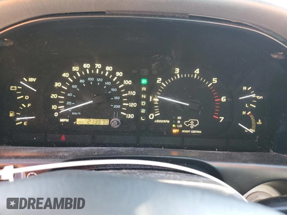 2000 Lexus LX 470 z VIN JT6HT00W1Y0084900, wystawiony jako Copart lot #41480235 z przebiegiem 213 577 mil mil oraz Szkoda całkowita • Salvage title. Historia ofert i sprzedaży dostępna na DreamBid. Obrazek 9.