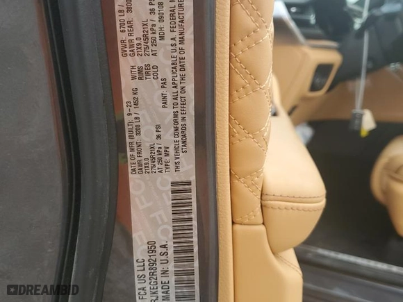 2024 Jeep Grand Cherokee L Summit Reserve with VIN 1C4RJKEG2R8921950, listed as a Copart auction lot 41674795 with 0 mi miles and Salvage Title. Bid and sale history available at carsss.com. Image 12.