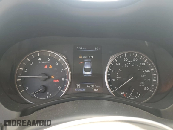 2018 Infiniti Q50 Luxe with VIN JN1EV7AP9JM356259, listed as a Copart auction lot 57756895 with 62,607 mi miles and Salvage title. Bid and sale history available at DreamBid. Image 9.