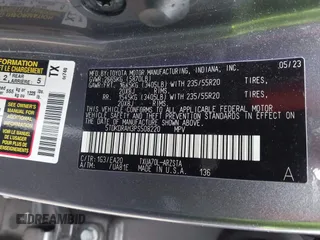 2023 Toyota Highlander L with VIN 5TDKDRAH3PS508220, listed as a IAAI auction lot 41905517 with 37,891 mi miles and . Bid and sale history available at DreamBid. Image 9.