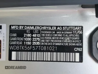 2007 Mercedes-Benz CLK 350 с VIN WDBTK56F57T081021, выставлен на аукционе Copart как лот 47818595 с пробегом 68 008 миль миль и Списание • Salvage title. История ставок и продаж доступна на DreamBid. Изображение 14.