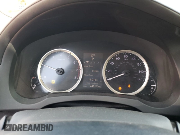 2015 Lexus IS 250 with VIN JTHCF1D21F5023746, listed as a Copart auction lot 54136965 with 74,157 mi miles and Salvage title. Bid and sale history available at DreamBid. Image 9.