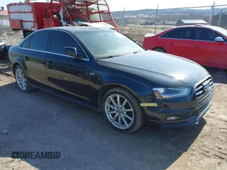 2014 Audi A4 Premium Plus with VIN WAUFFAFL4EN008142, listed as a IAAI auction lot 41754327 with 94,642 mi miles. Bid and sale history available at carsss.com. Image 1.