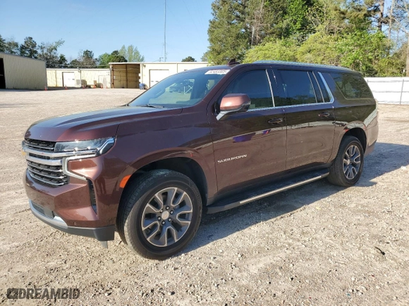 2022 Chevrolet Suburban LT with VIN 1GNSKCKD3NR116646, listed as a Copart auction lot 52483305 with 67,110 mi miles and Salvage Title. Bid and sale history available at carsss.com. Image 1.