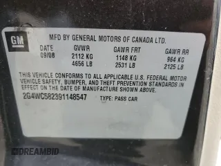 2009 Buick LaCrosse CX with VIN 2G4WC582391148547, listed as a Copart auction lot 47933125 with 44,914 mi miles and Salvage Title. Bid and sale history available at carsss.com. Image 12.