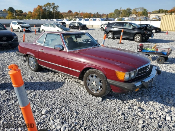 1987 Mercedes-Benz 560 Series 560SL with VIN WDBBA48D0HA056013, listed as a Copart auction lot 77407894 with NaN miles and Clean Title. Bid and sale history available at carsss.com. Image 4.